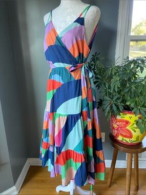 NWT Hutch Colorful Abstract Print Tie-Waist Sundress Size Large
